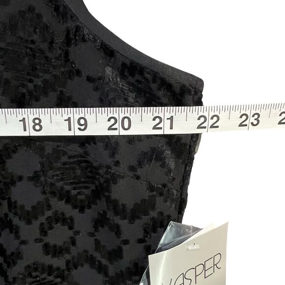 Kasper Cami Tank Top XL Black Burnout Velvet Knit Modern Classic Whimsygoth NEW - Picture 6 of 15